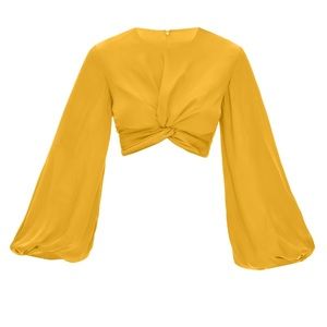 Andrea Imayah - BEHATI MARIGOLD CROPPED TOP - Size XL